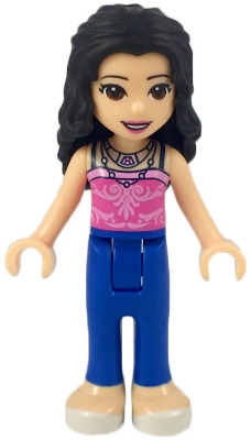 Emma - Dark Pink Top, Blue Trousers