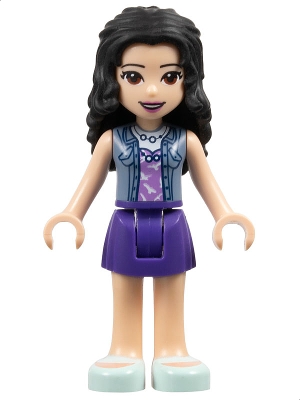 Emma - Sand Blue Jacket, Dark Purple Skirt