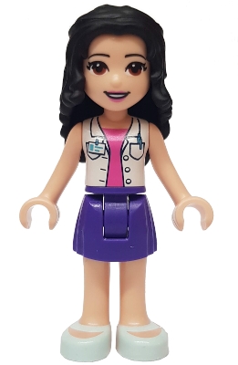 Emma - White Jacket, Dark Purple Skirt