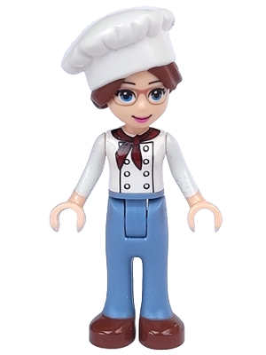 Lillie - White Jacket, Sand Blue Trousers, Chef's Hat