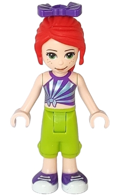 Mia - Dark Purple Top, Lime Trousers