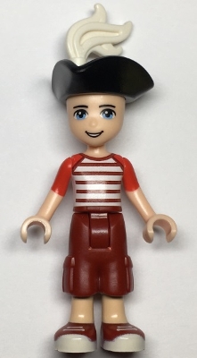 Zack - Red/White Shirt, Dark Red Trousers, Pirate Hat