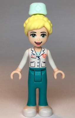 Dr. Maria - White Lab Coat, Dark Turquoise Trousers