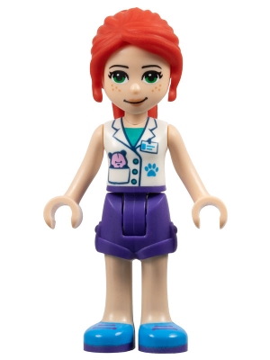 Mia - White Jacket, Dark Purple Skirt, Veterinarian