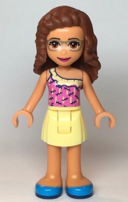 Olivia - Dark Pink Top, Bright Light Yellow Skirt