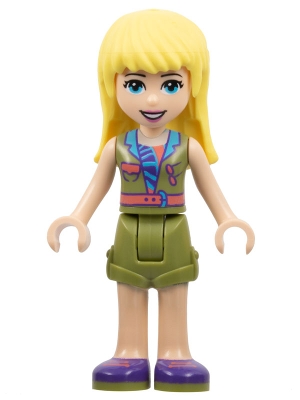 Stephanie - Olive Green Jacket, Olive Green Skirt, Bright Light Yellow Hair