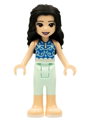 Emma - Dark Blue Top, Light Aqua Pants