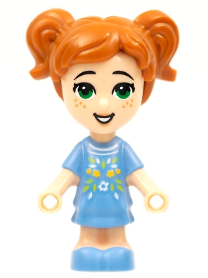 Ava - Microdoll, Medium Blue Dress, Dark Orange Hair