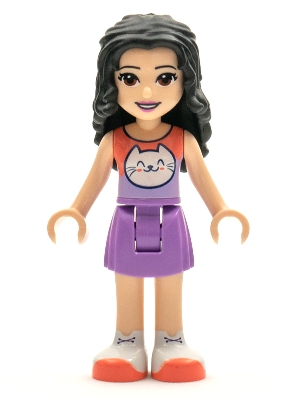 Emma - Coral Top, Medium Lavender Skirt