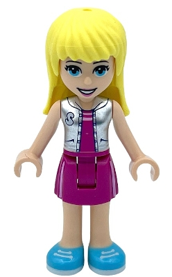 Stephanie - Silver Top, Magenta Skirt