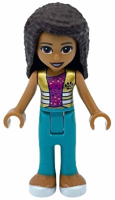 Andrea - Gold Jacket, Dark Turquoise Pants