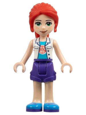 Mia - White Veterinarian Jacket, Dark Purple Skirt