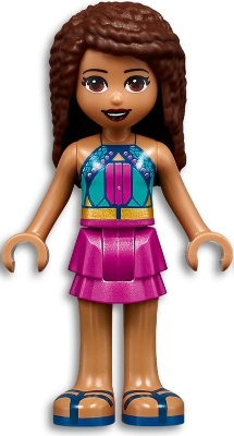 Andrea - Dark Blue Top, Magenta Skirt
