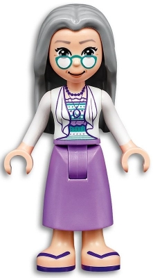 Nora - White Top,  Medium Lavender Dress, Light Bluish Grey Hair