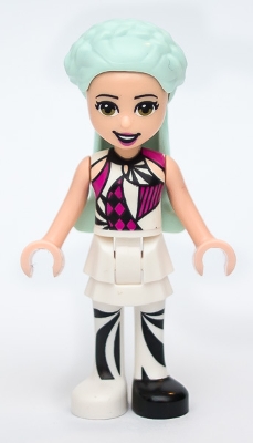 Stella - White Top, White Skirt, Light Aqua Hair