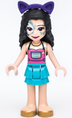 Emma - Dark Pink Top, Dark Azure Skirt, Face Paint