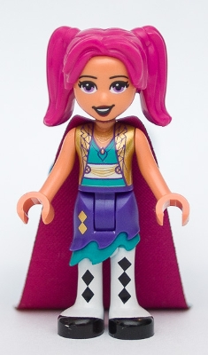 Camila - Gold Jacket, Dark Purple Skirt, Magenta Hair, Cape