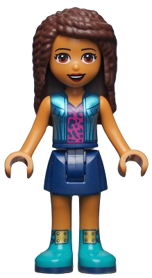 Andrea - Silver Jacket, Dark Blue Skirt