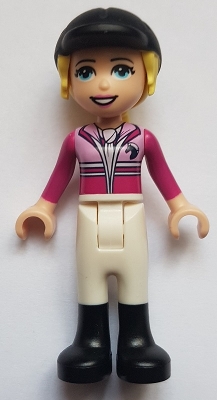Stephanie - Magenta/Bright Pink Torso, White Pants, Black Cap