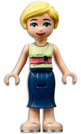Marisa - Yellowish Green Top, Dark Blue Skirt, Bright Light Yellow Hair