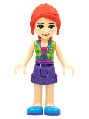 Mia - Bright Green Top, Medium Lavender Skirt