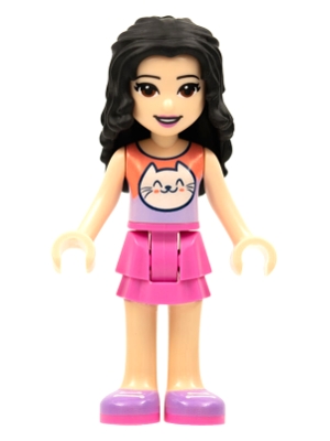 Emma - Coral Top, Dark Pink Skirt