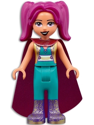 Camila - Gold Jacket, Dark Turquoise Pants, Magenta Hair, Cape