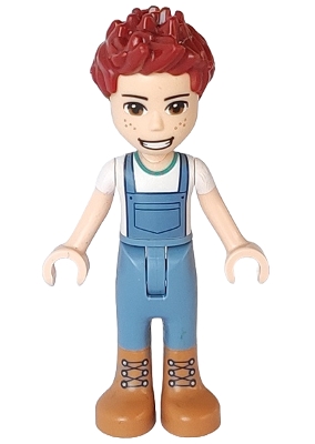 Daniel - White Shirt, Sand Blue Overall
