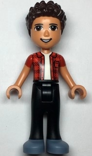 River - Red Jacket, Black Pants, Dark Brown Hair