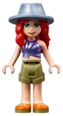 Mia - Dark Purple Top, Olive Green Skirt, Sand Blue Hat