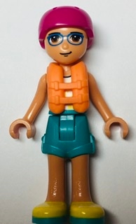 Sebastian - White Top, Dark Turquoise Shorts, Magenta Helmet, Orange Life Vest