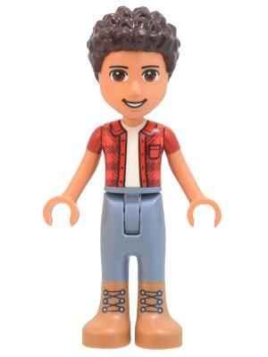 River - Red Shirt, Sand Blue Pants, Dark Brown Hair