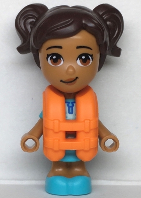 Maya - Medium Azure Dress, Dark Brown Hair, Lifejacket