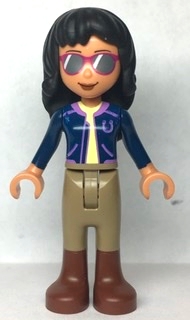 Savannah - Dark Blue Jacket, Dark Tan Pants, Black Hair