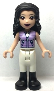 Emma - Lavender Jacket, White Pants, Black Hair