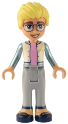 Olly - White Top with Metal Blue Arms, Light Bluish Grey Pants