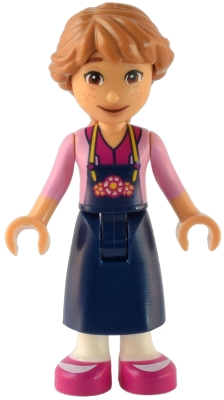 Fiona - Bright Pink Shirt, Dark Blue Apron