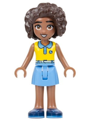 Aliya - White Top, Medium Blue Skirt