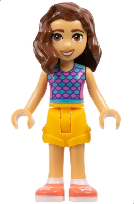 Luna - Bright Light Blue Top, Bright Light Orange Skirt