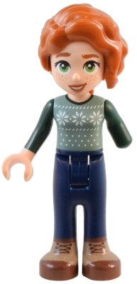 Autumn - Sand Green Sweater, Dark Blue Pants