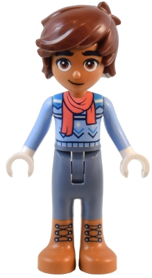 Leo - Bright Light Blue Sweater, Sand Blue Legs, Reddish Brown Hair