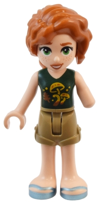 Autumn - Dark Green Top, Dark Tan Shorts