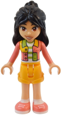 Liann - Lime and Coral Shirt, Bright Light Orange Shorts