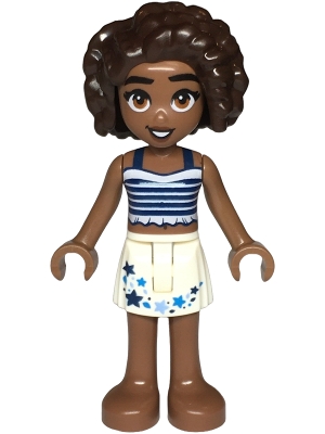 Aliya - White/Dark Blue Top, White Skirt
