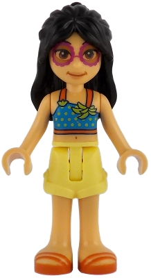 Liann - Dark Azure Top, Bright Light Yellow Shorts