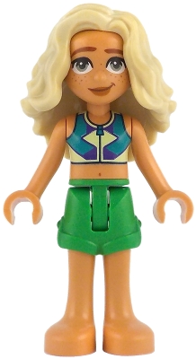 Sage - Dark Azure Top, Bright Green Shorts