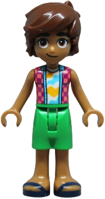 Leo - Coral Shirt, Bright Green Shorts