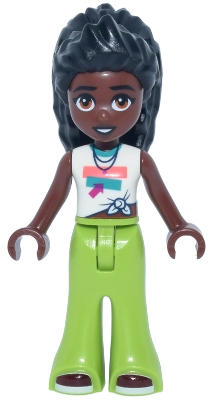 Elsa D - White Shirt, Lime Pants