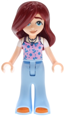 Paisley, Lavender Top, Bright Light Blue Pants