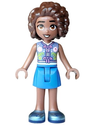 Friends Aliya - Sand Blue Vest, Blue Skirt, Metallic Light Blue Shoes